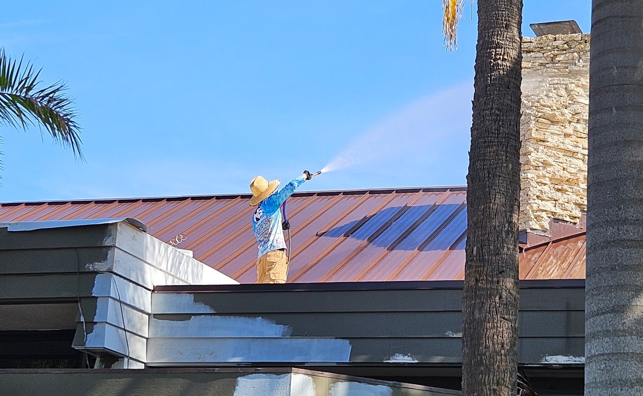 Whole exterior soft wash including roof in Parkland FL